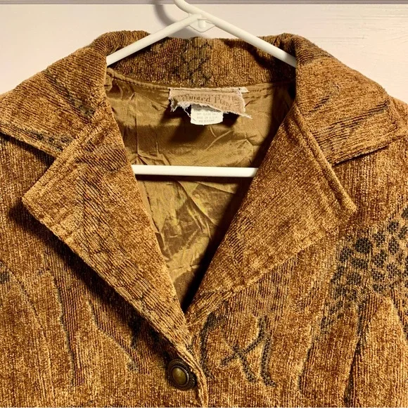 Painted Pony Cropped Blazer Jacket Women Sz M Tapestry Artsy Giraffe Safari Boho - Picture 5 of 14